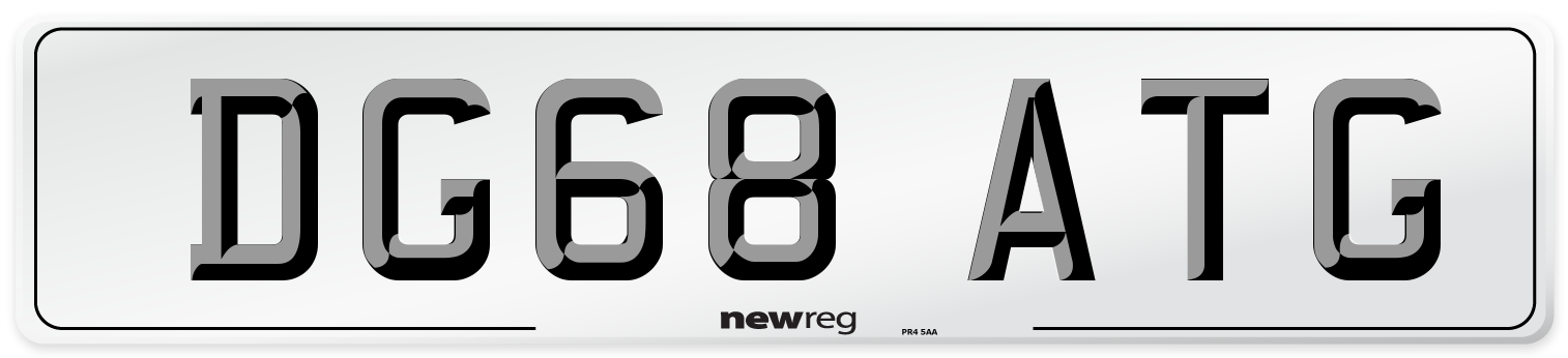 DG68 ATG Number Plate from New Reg
